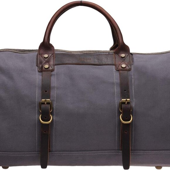 21in X-Large Durable Canvas Weekend Travel Tote Genuine
Leather Trim Carryon - Picture 1 of 7